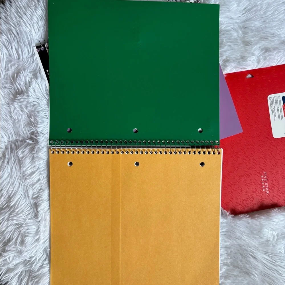 Five‎ Star College Ruled 1 Subject Notebooks Set of 2 & 1 Five Star Folder New